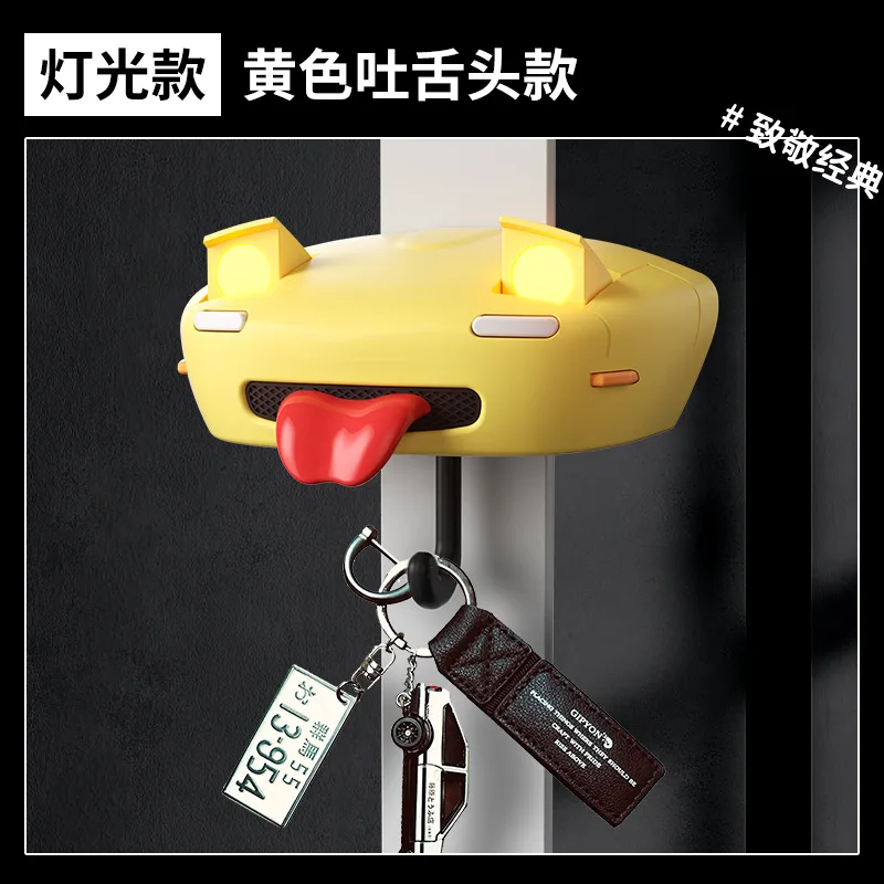 AE86 Car Headlight Key Holder Auto Pop-Up LED Lights Retro Accessories for Men Car Decoration Key Organizer with Adhesive