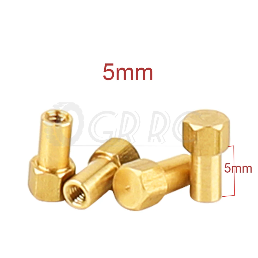 4PCS 2/3/4.7/5mm M2 Long Extended Wheel Nuts For 1/24 RC Crawler Axial SCX24 AX24 Upgrade Parts Stainless Steel Or Brass