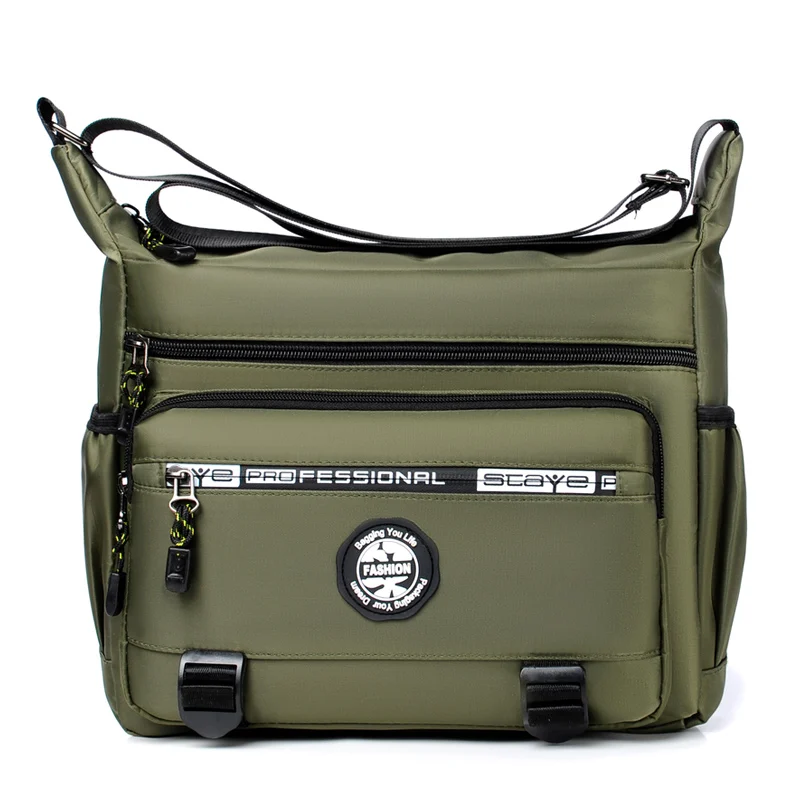 Large Capacity Men\'s Casual Fashion Single Shoulder Crossbody Luxury Messenger Bag Multi-layer Pocket Design Oxford Shoulder Bag