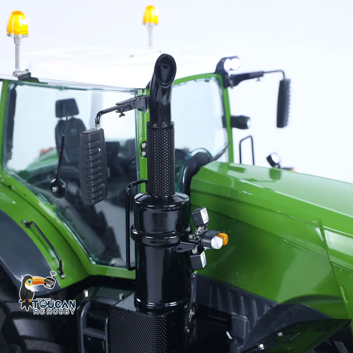 Lesu auue 1050 4x4 1/14 metal hidráulico rc trator carro luz simulação de fumar som caminhão agrícola controlado por rádio