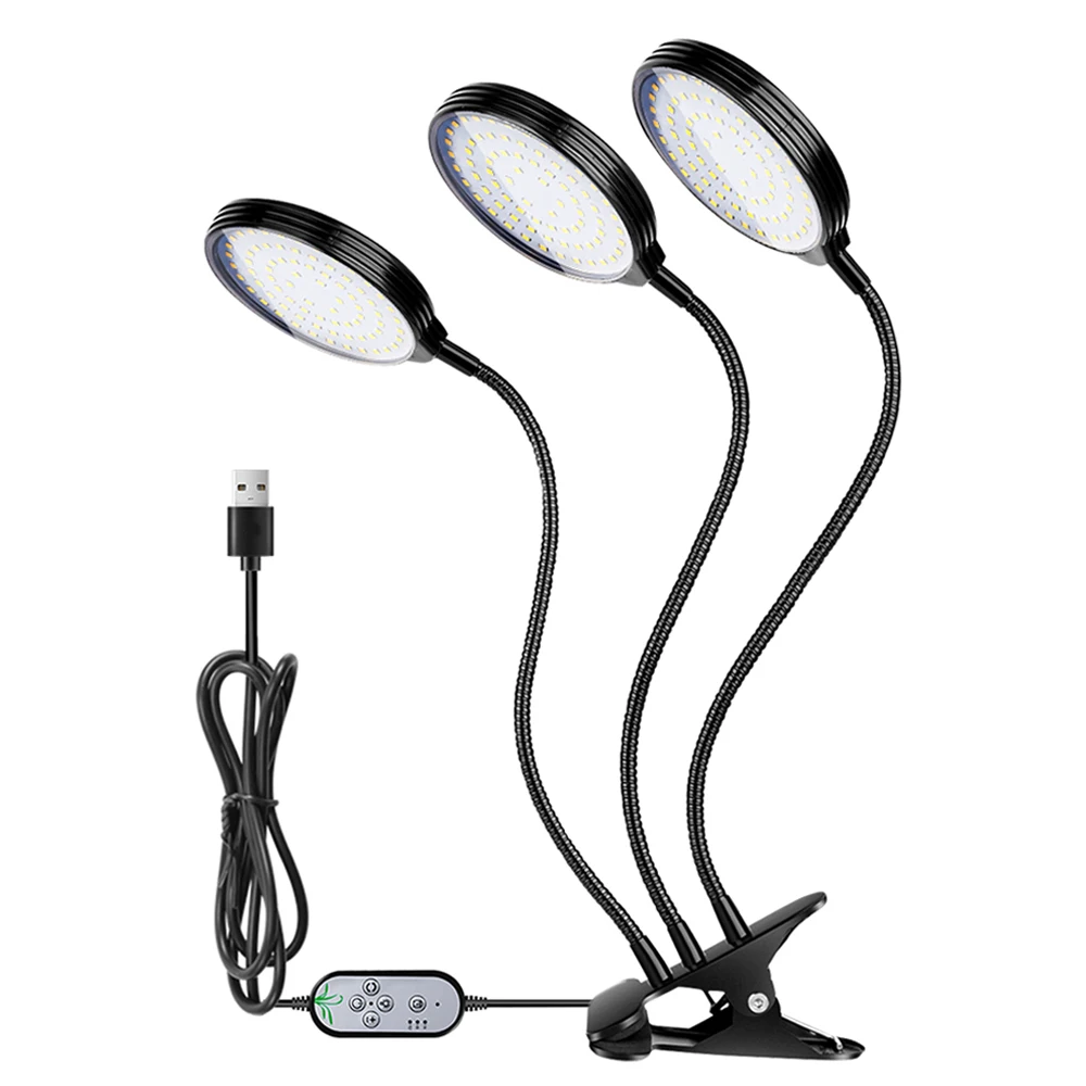 

USB-светильник для растений с 78 светодиодами, полный спектр, регулируемый, настольный, с креплением-прищепкой, для комнатных растений, 5 уровней яркости