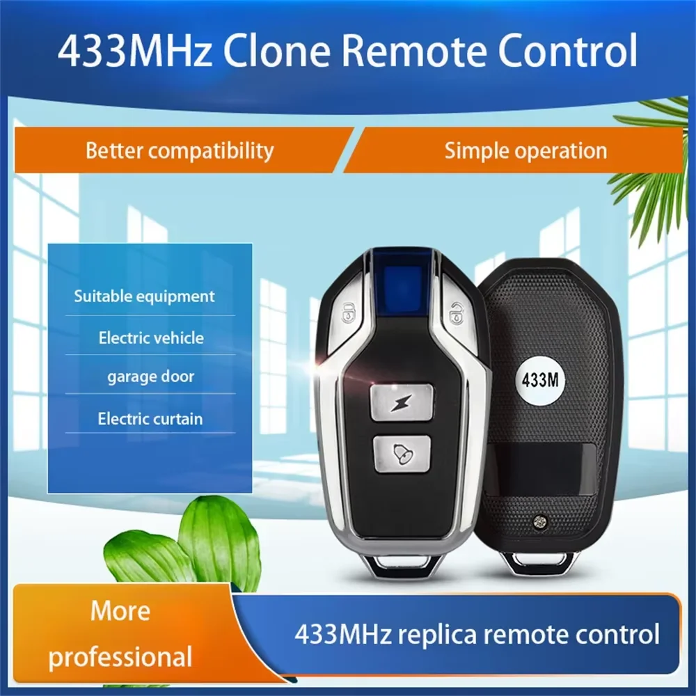 433MHZ Remote Control 4 Channel Garage Gate Door Opener Remote Control Duplicator Clone Cloning Code Car Key