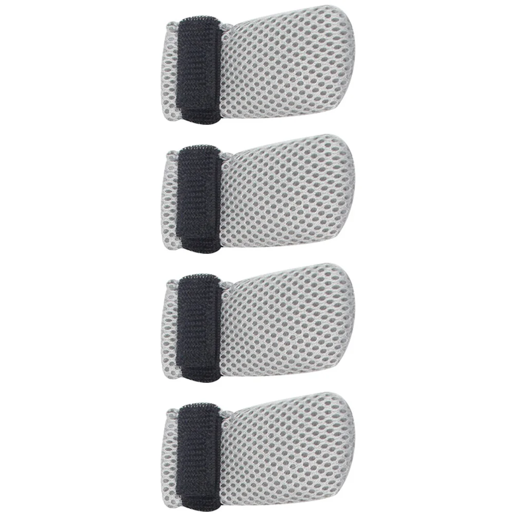 

4pcs Adjustable Anti-Scratch Paw Covers Mesh Boots For Bathing Reusable Claw Protectors Comfortable Non-Slip Shoes Kitten Boots