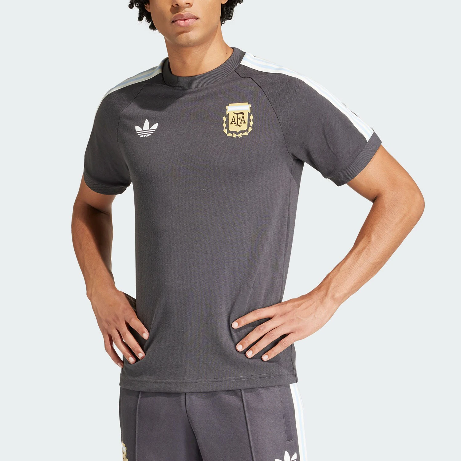 

Adidas Official Genuine Three Stripes Men's Football Knitted Breathable T-Shirt IU2154