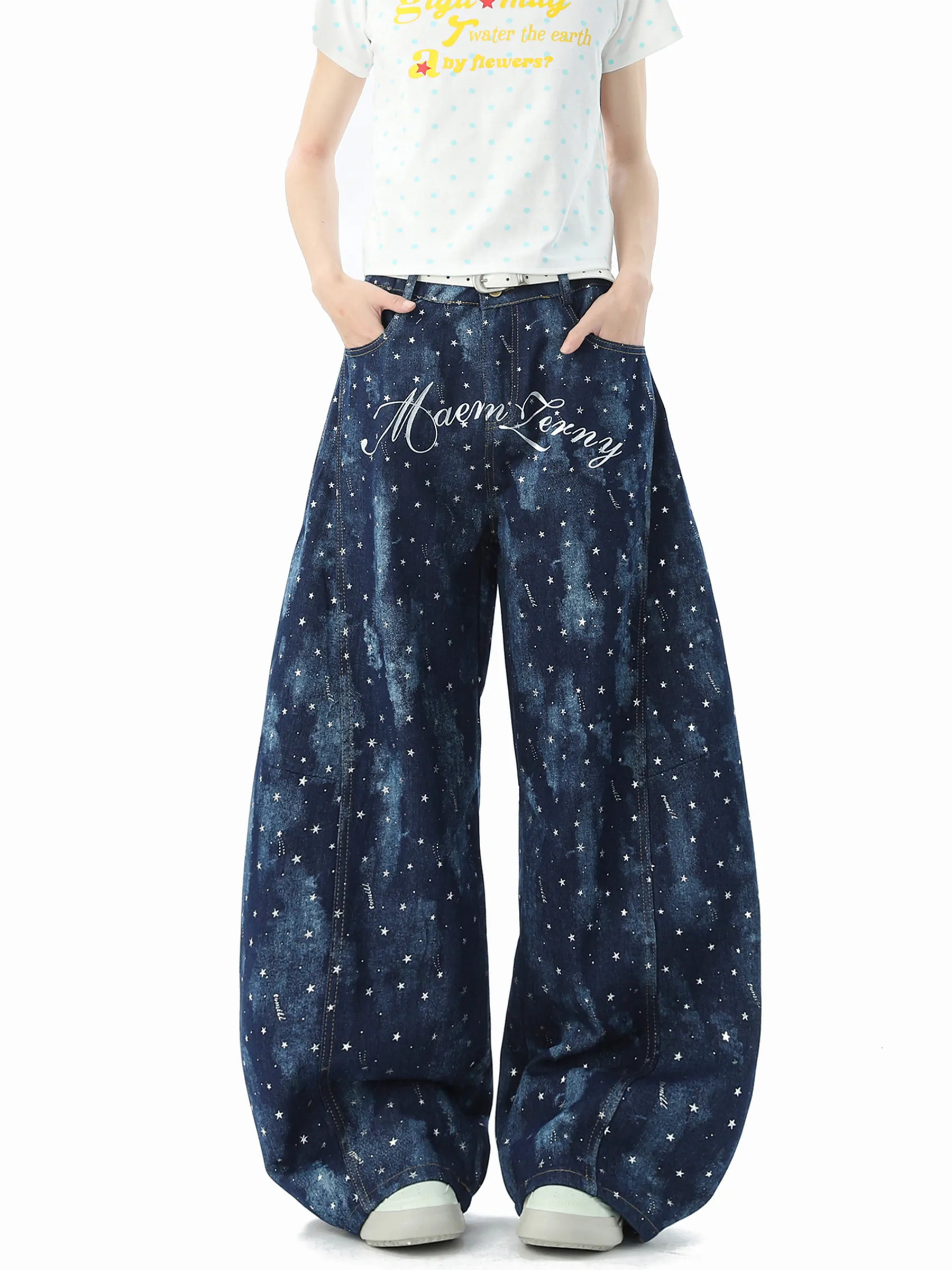 Women Blue Y2k Baggy Boyfriend Jeans Harajuku Vintage Wide Leg Denim Trousers Japanese 2000s Style Jeans Pants Oversize Clothes