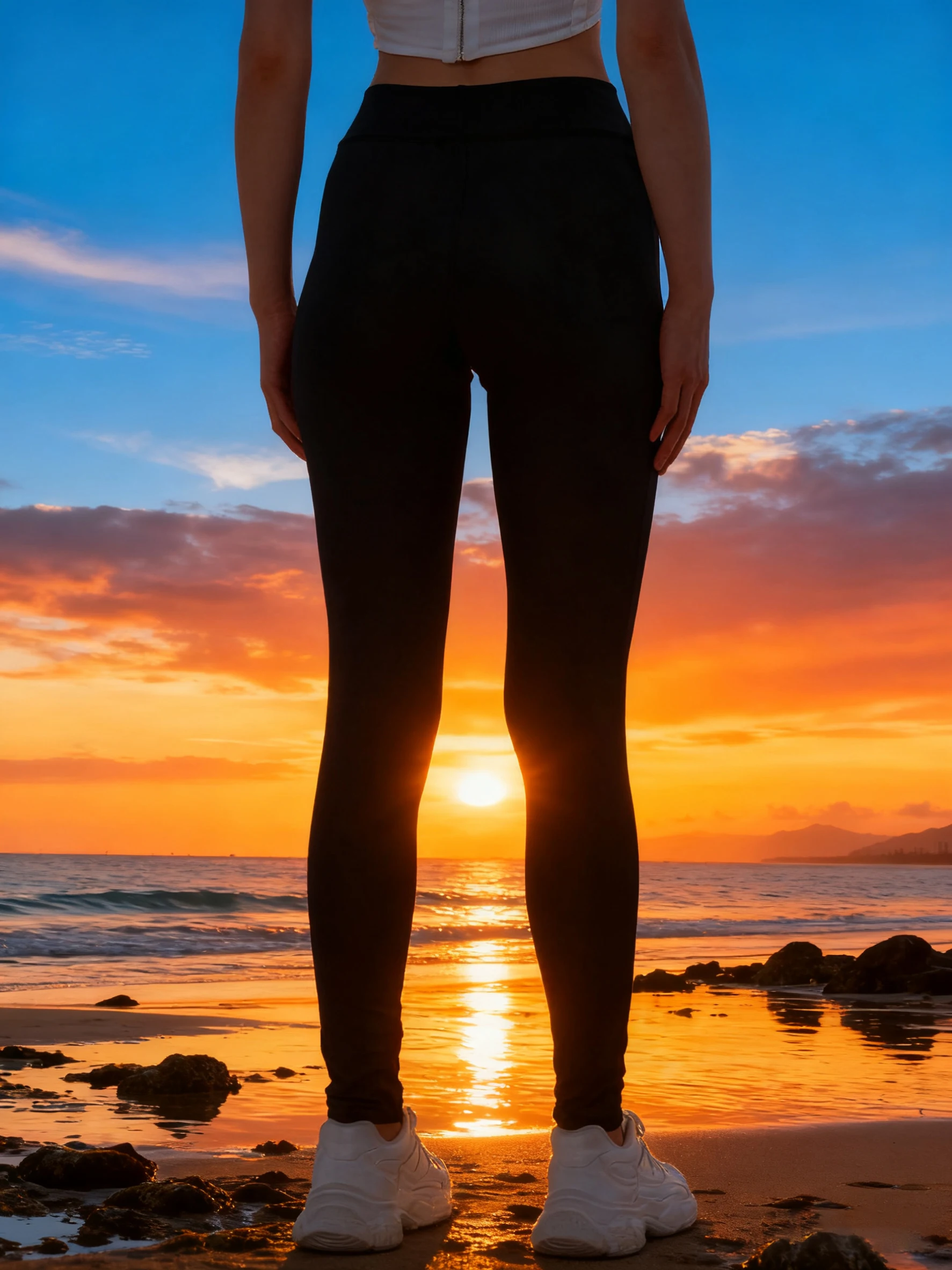 2 pièces/ensemble Burkini Femme Musulmane coupe ajustée impression vêtements de sport Protection UPF50-UV (haut + pantalon)