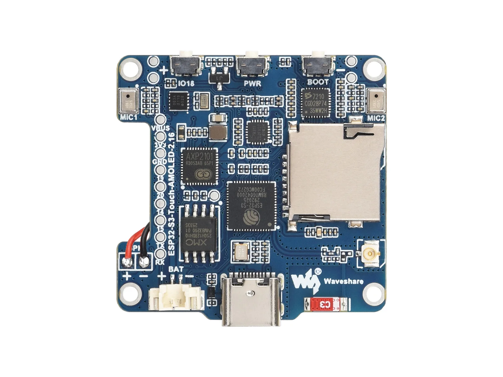 Waveshare ESP32-S3 2.16inch AMOLED Display Development Board, 480×480, 16.7M Color, Supports Dual Microphones,2.4GHz Wi-Fi BLE 5 image 3