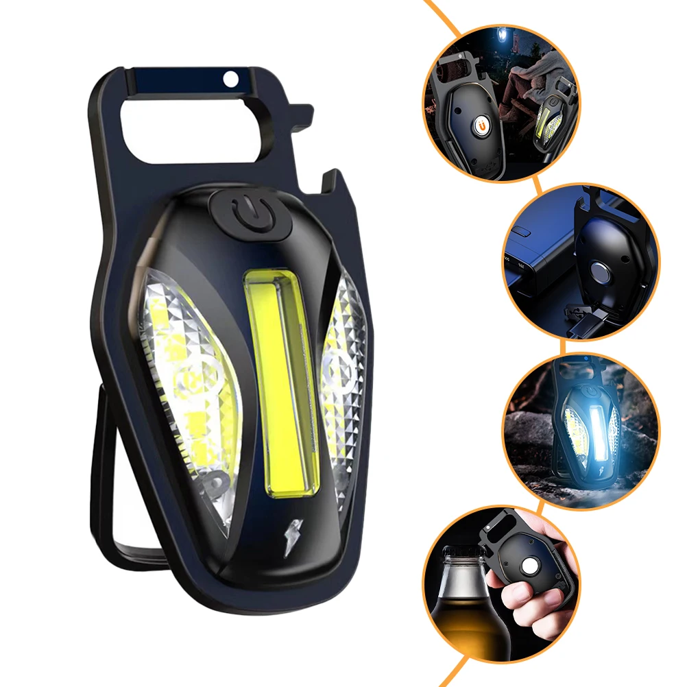 แบบพกพา USB ชาร์จพวงกุญแจความสว่างสูง LED การบํารุงรักษารถยนต์การก่อสร้าง Camping กระเป๋าฉุกเฉิน