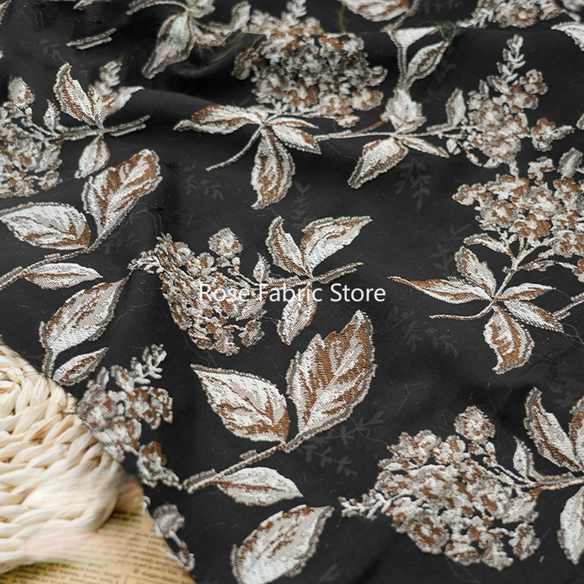 1 Meter Retro Abstract Floral Jacquard Fabric Dress Luggage Bag Sofa Cover Decorative Sewing Fabric