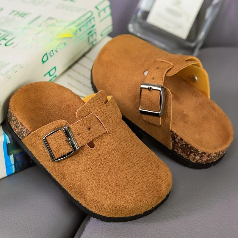 New Arrival Boys Cork Sandals Retro Closed Toe Slide Slip-On Parent-Child Matching Versatile Fashion