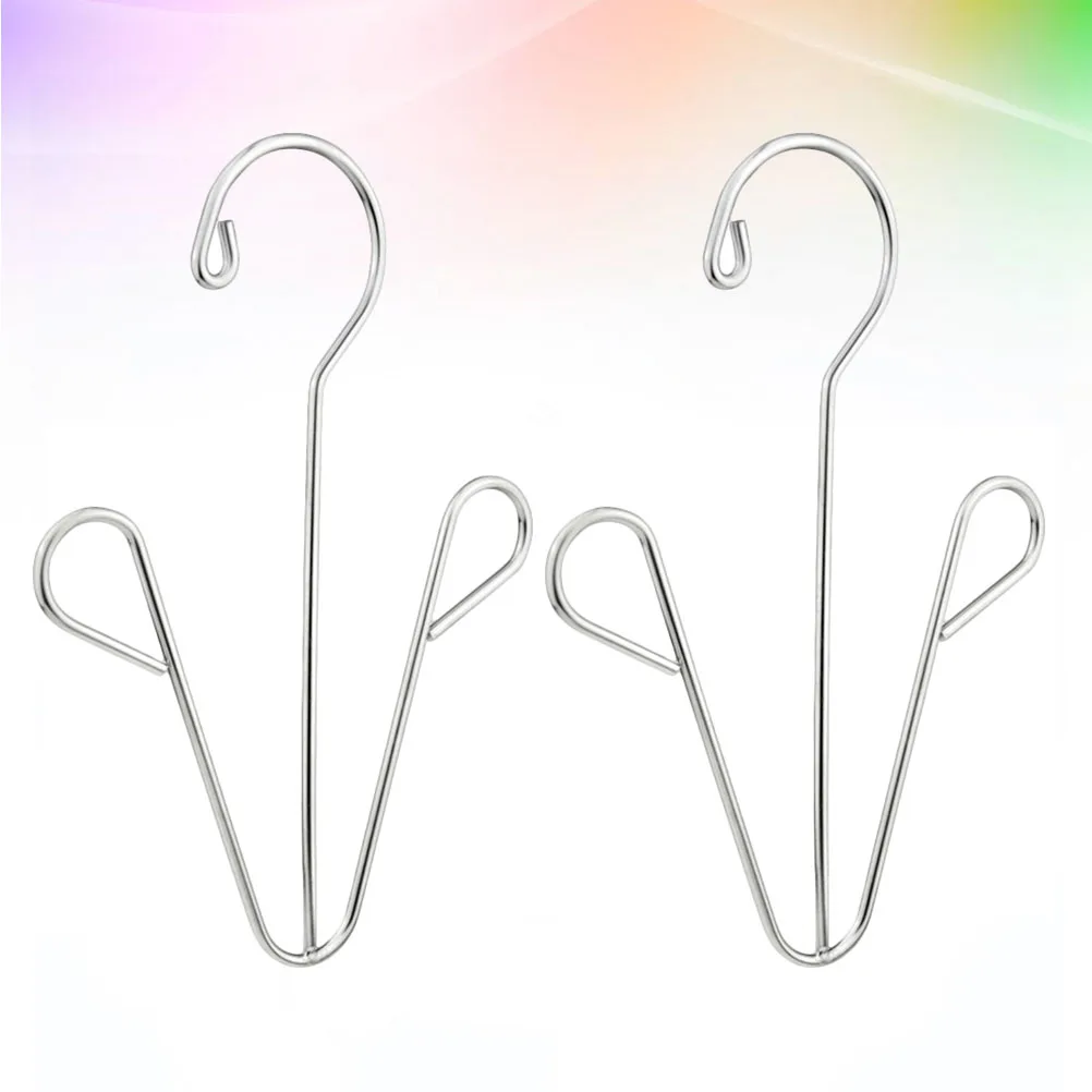 

2 Pcs Shoe Rack Hanging Organizer Stainless Steel Drying Racks Dryer for Shoes Silver Hanger