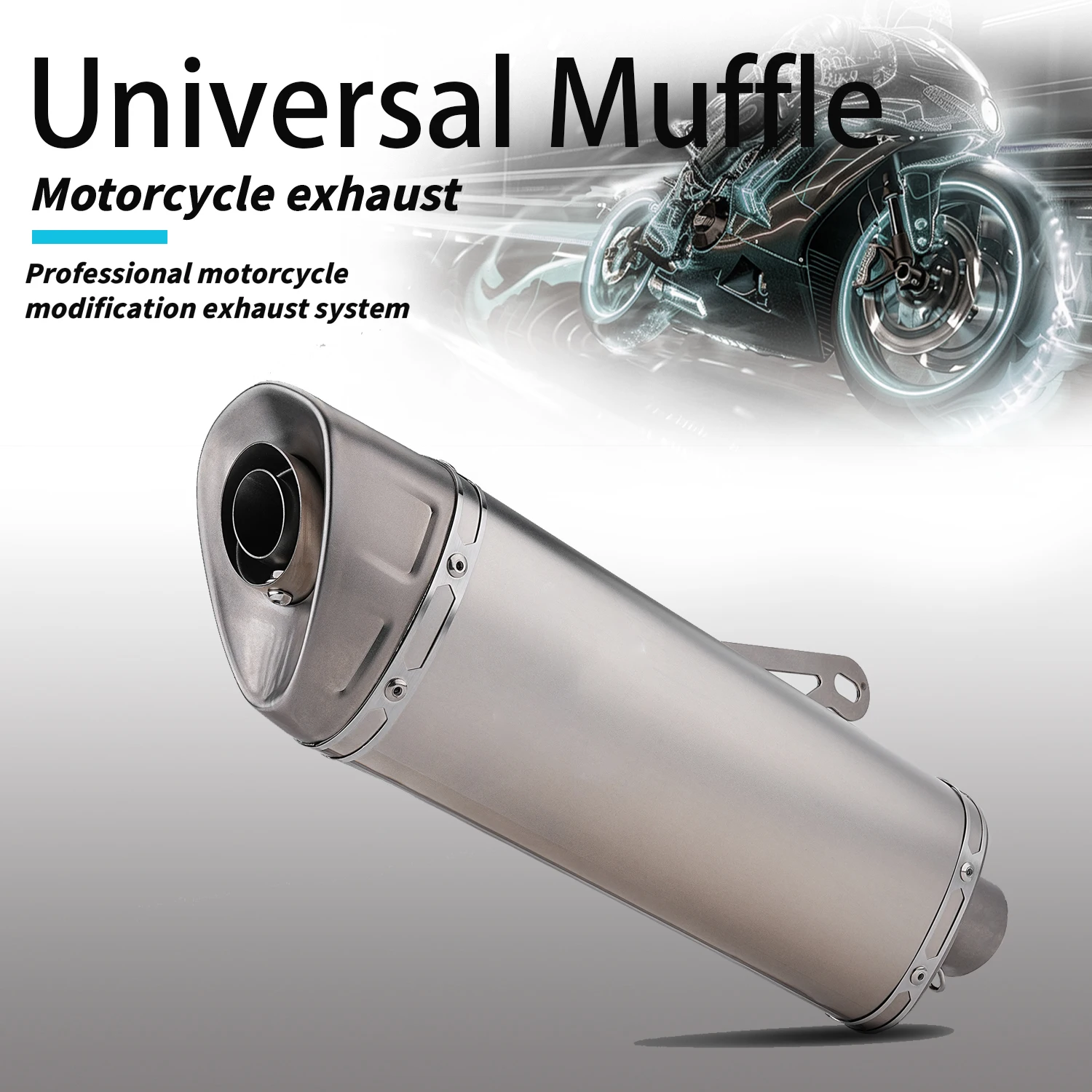 

T1 MOTO Store For Universal Motorcycle Exhaust System Escape Tail Link Pipe Muffler stainless steel 51mm for ZX6R ninja400