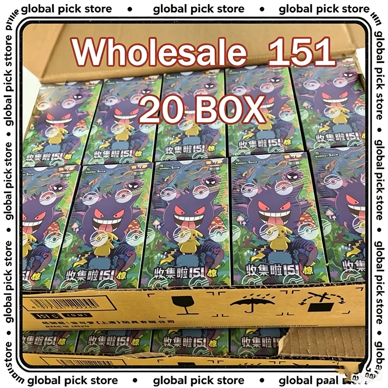 Atacado de Cartas Colecionáveis Pokémon TCG em Chinês Simplificado, Série Zhu Zi 151 Change, Caixa Surpresa, Cartas de Jogo Colecionáveis Gengar