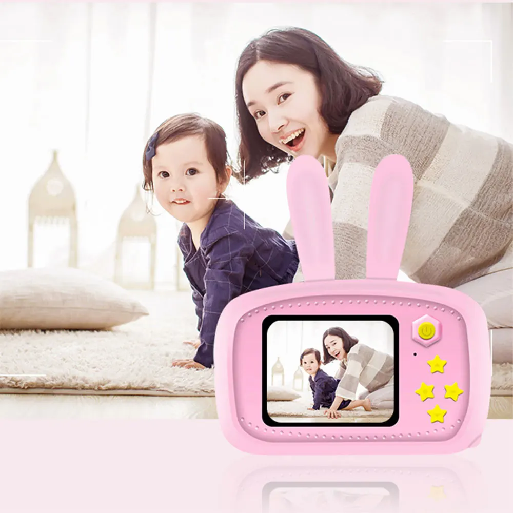 Children\'s Camera Mini Digital Rabbit Camera Educational Toys 1080P HD Screen Outdoor Toys for Girls Boys Birthday Gifts