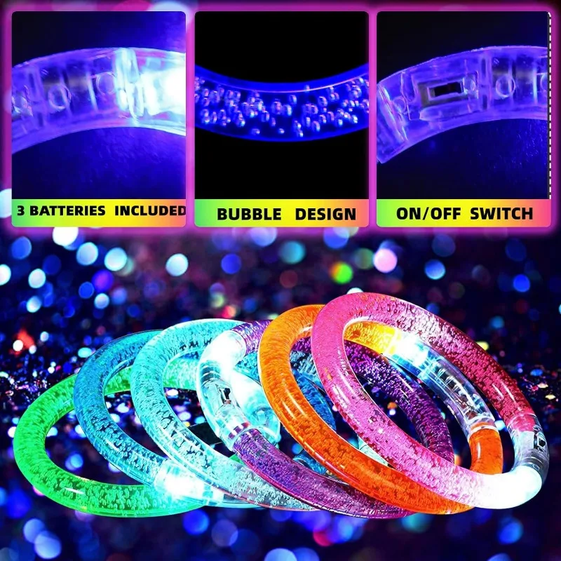 1-100PCS Halloween LED Acrylic Glow Bracelet Concert Support Fluorescent Bracelet Holiday Party Bracelets Holiday Decoration