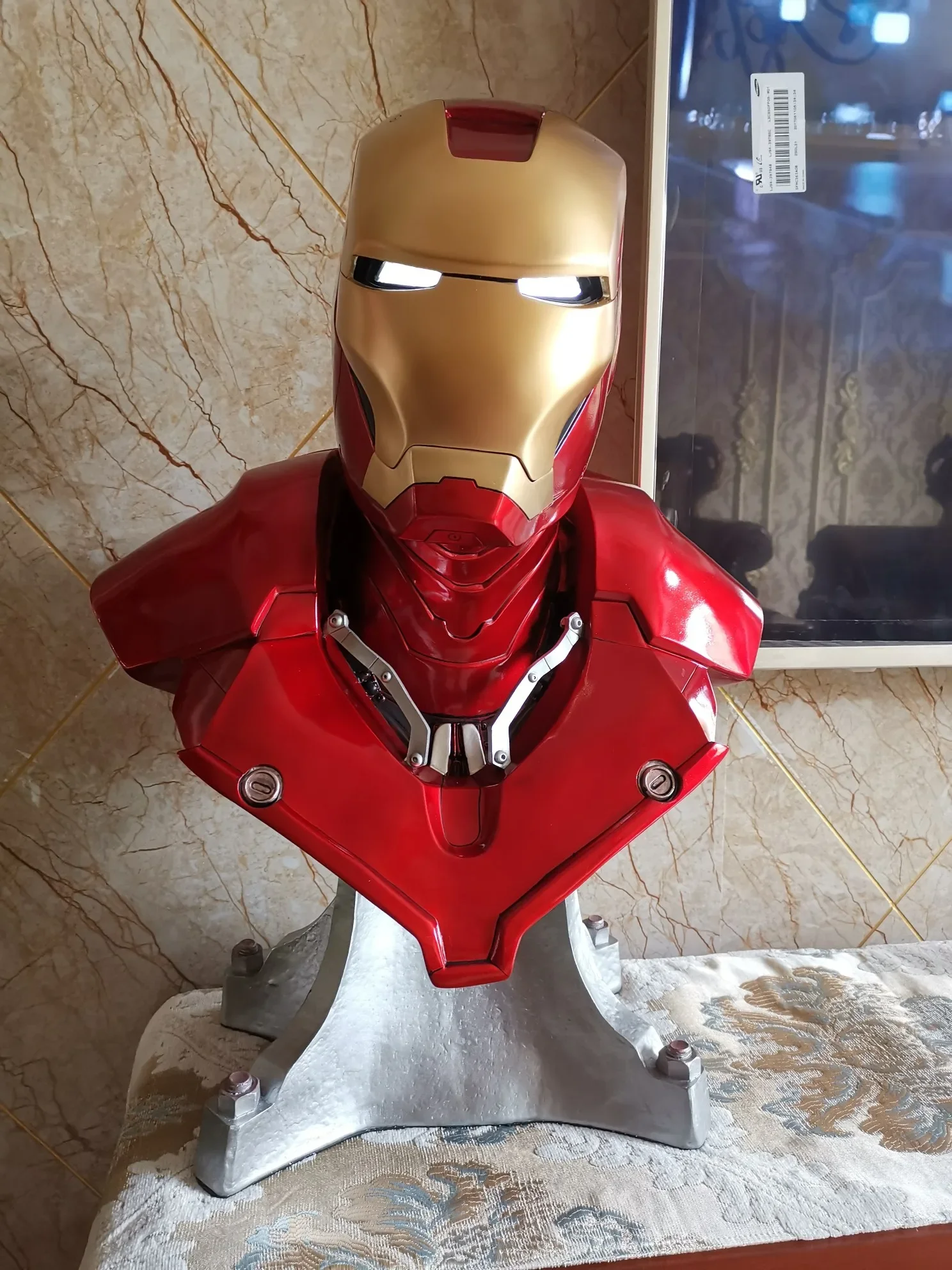 54cm 1/1 Ironman Iron man MK3 Mark 3 Head bust Portrait With LED Light GK Figure statue Collectible Model home decoration gift