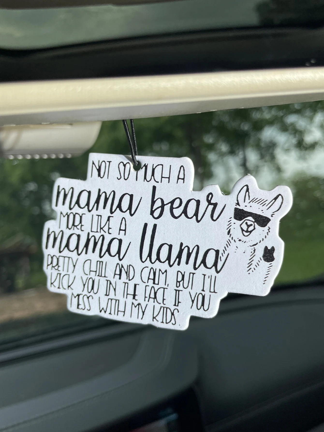 Funny Mama Llama Quote Shaped Hanging Car Air Freshener, Natural Plant Extract Scent, Alcohol-Free Non-Toxic, 60-90 Days Long La