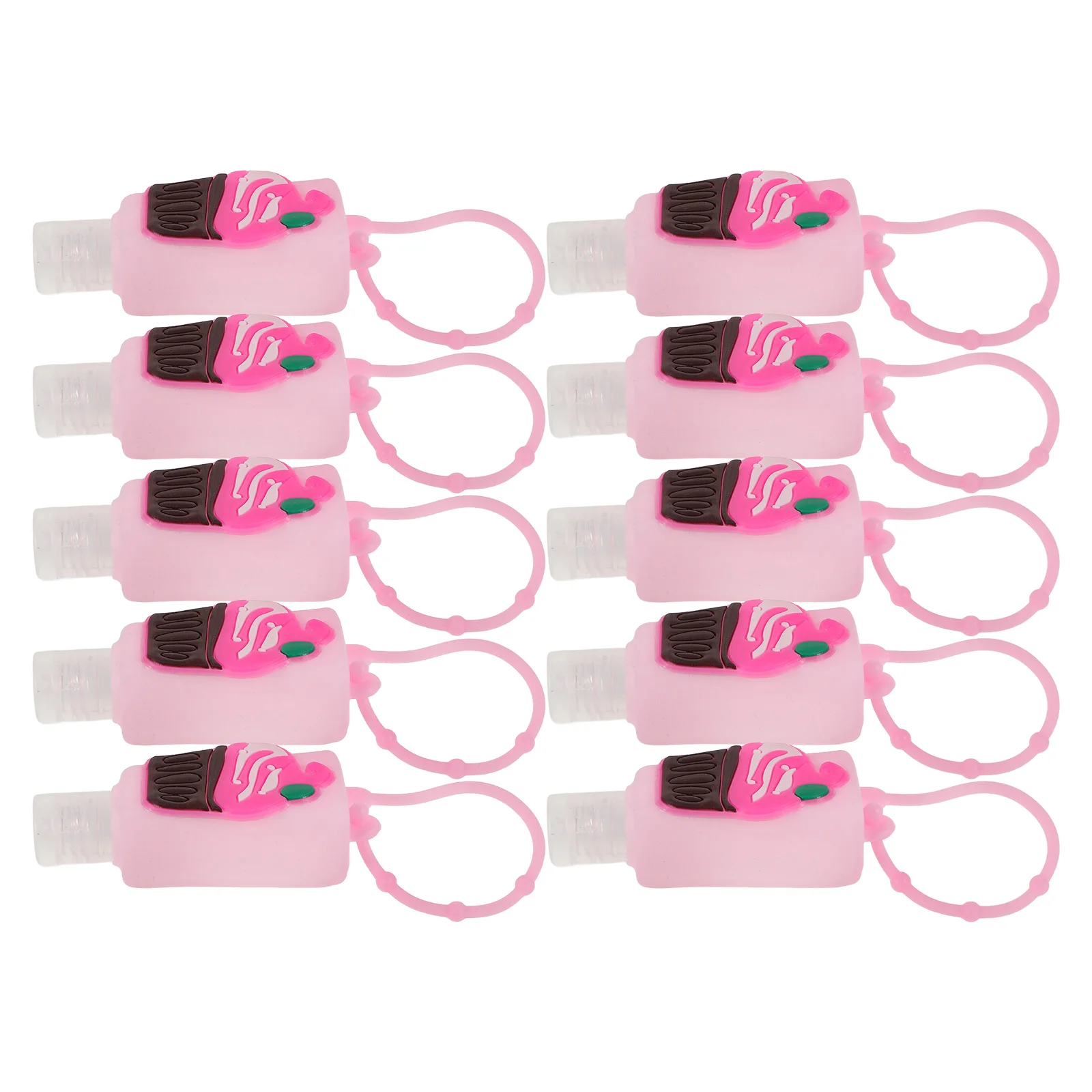 

10pcs Portable Silicone Bottle 30ml Travel Hand Gel Keychain Assorted Colors Removable Sleeve Wide Mouth Easy Clean Practical