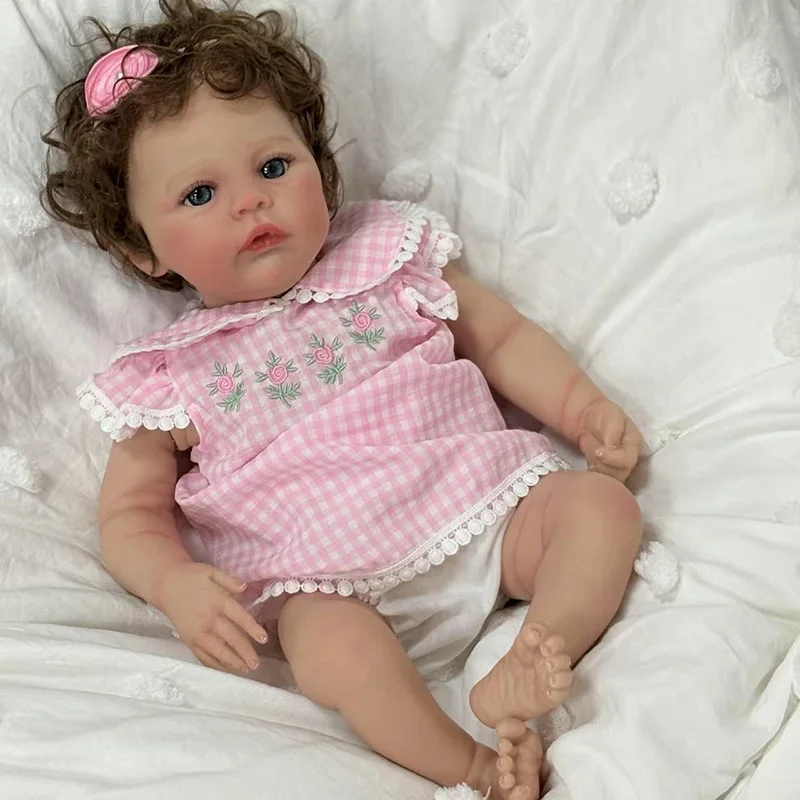 Npk 18 ''coleção de arte artesanal boneca bebe reborn prado corpo macio pele 3d com veias visíveis brinquedo para presente recém-nascido