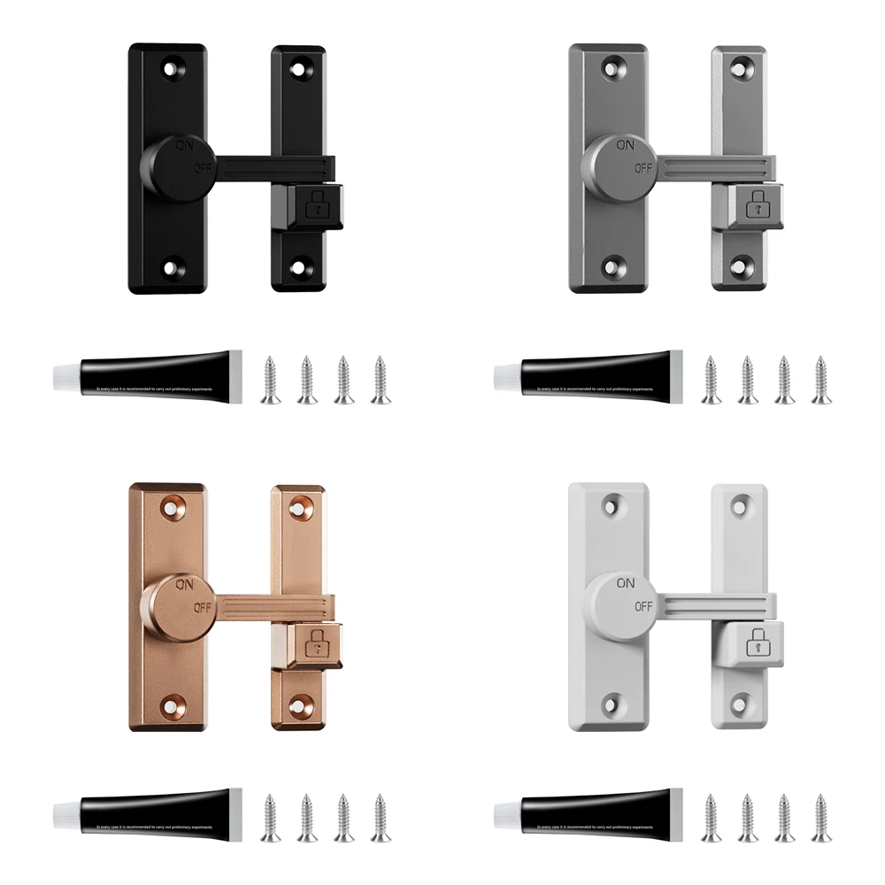 Home Cupboard Door Catches DIY Hardware Accessories 90 180 Degree Sliding Door Locks Anti-theft Buckle Latches