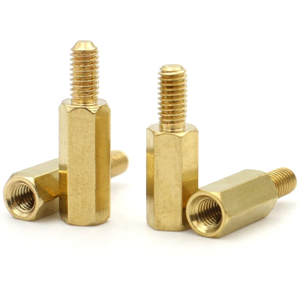 

M2-M6 Long Hexagonal Brass Male to Female Threaded Standoff Spacers, PCB Circuit Board Mounting Spacers 5/10/20/50pcs
