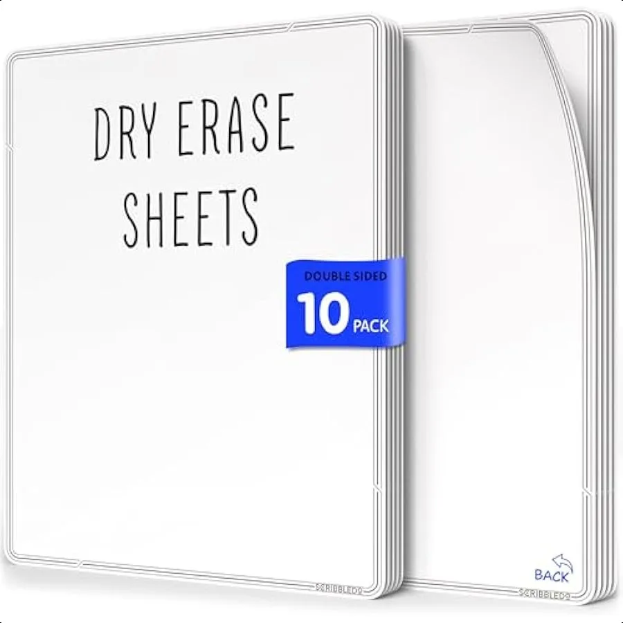 

Small White Board Dry Erase Sheets 9 x12 for Teacher Class Manipulatives Personal Mini Whiteboards Sheets Students Homeschool S