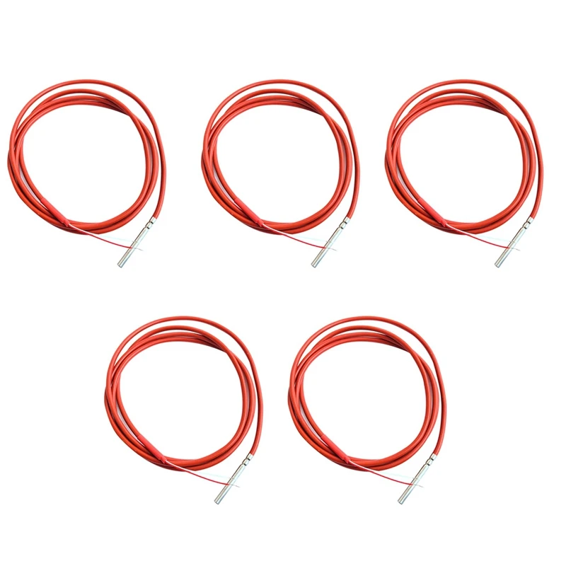 5X 2 Wire PT1000 Temperature Sensor Thermistor Silicone Gel Coated 1.5Meters Probe 45Mm X 5Mm -50-180 Centigrade Rtds