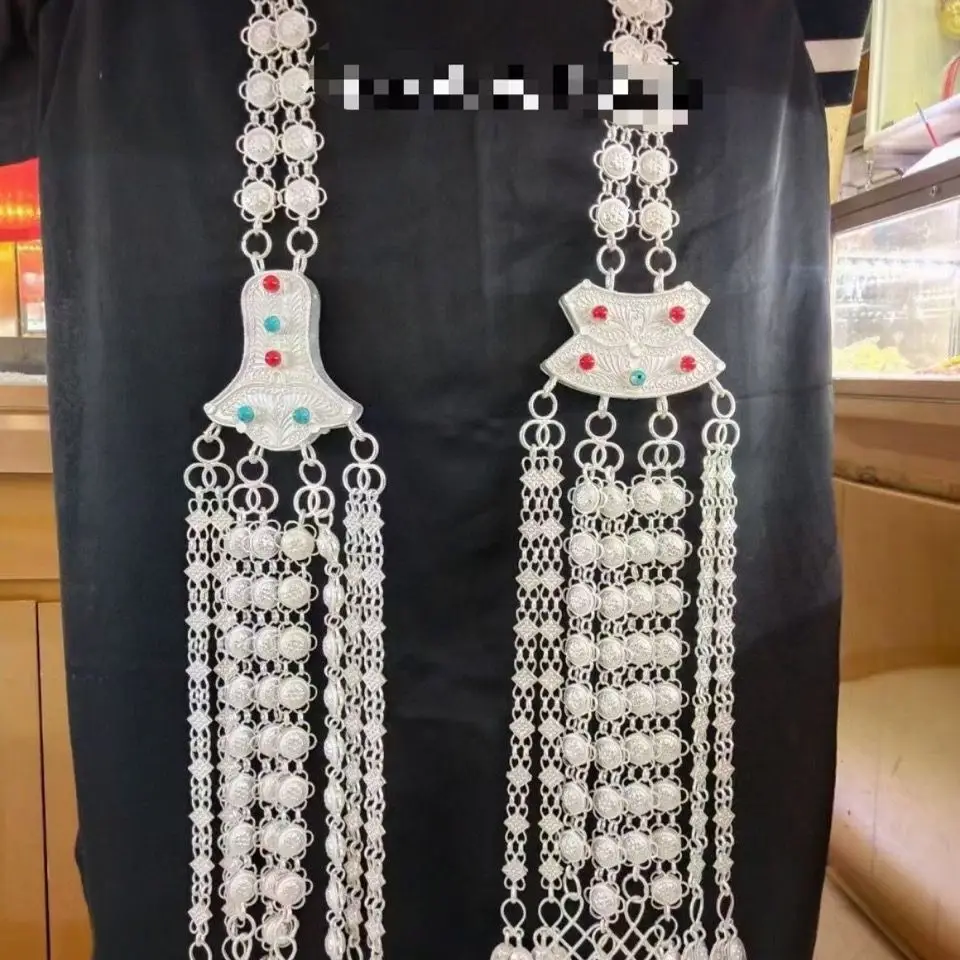 

Tibetan imitation silver women's metal waist accessories waist chain tassel