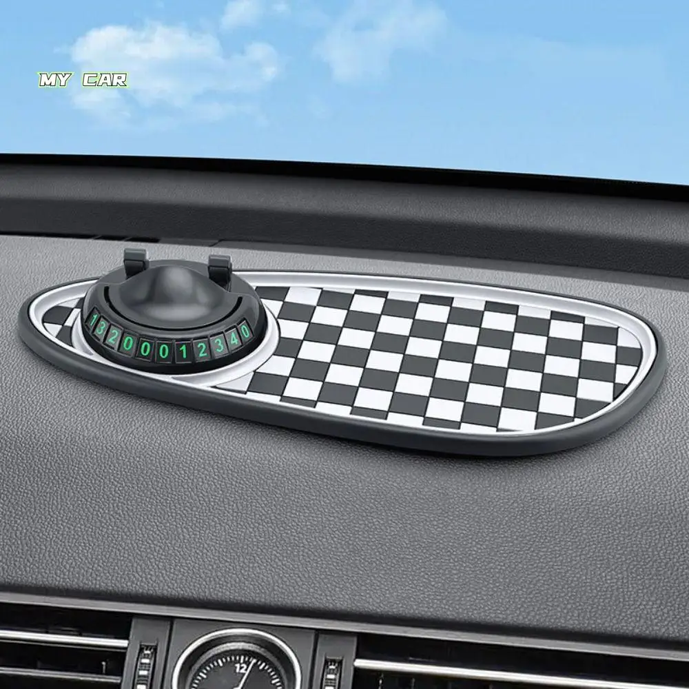 

3 in 1 Car Dashboard Phone Holder 360-Degree Rotation with Parking Number Plate Car Phone Bracket Stable Space Saving