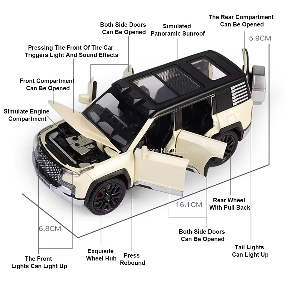1:32 BYD는 U9 U8 합금 다이캐스트 모델 자동차 장난감 사운드 Ligth 풀백 도어 열린 문 열린 차량 어린이 장난감 선물을 찾습니다.