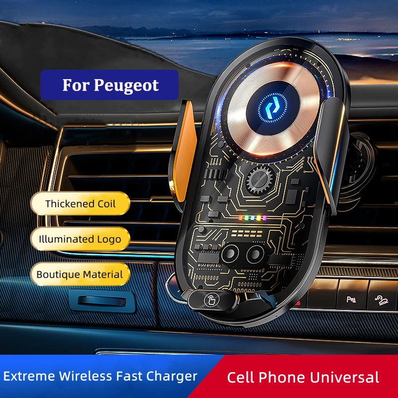 

For Peugeot 308 408 508 206 207 301 307 407 607 3008 4008 5008 2008 Car Cell Phone Holder Qi Wireless Charger Stand