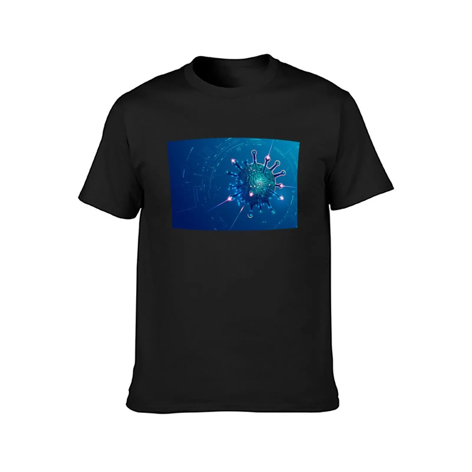 synthetic biology virus electronic pattern T-Shirt sports fans new edition men clothes