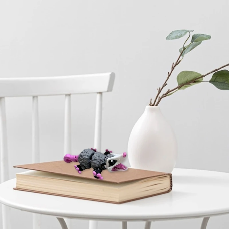 Cartoon Opossum Beeldje Speelgoed Perfect Stress Speelgoed voor onderweg Leuke foto rekwisieten 15UB