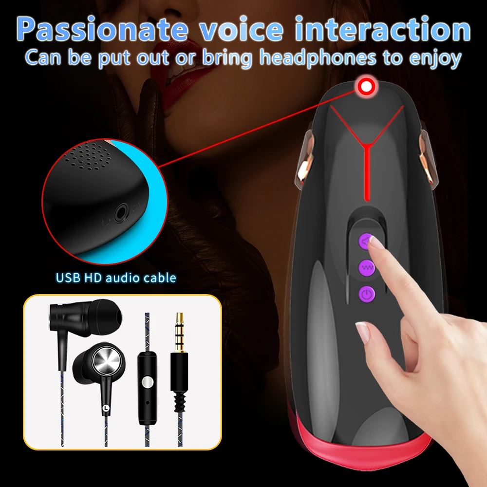 Automatic Male Masturbators Deep Throat Blowjob Machine Tongue Licking Masturbation Cup for Men Silicone Vibrator Sex Toy