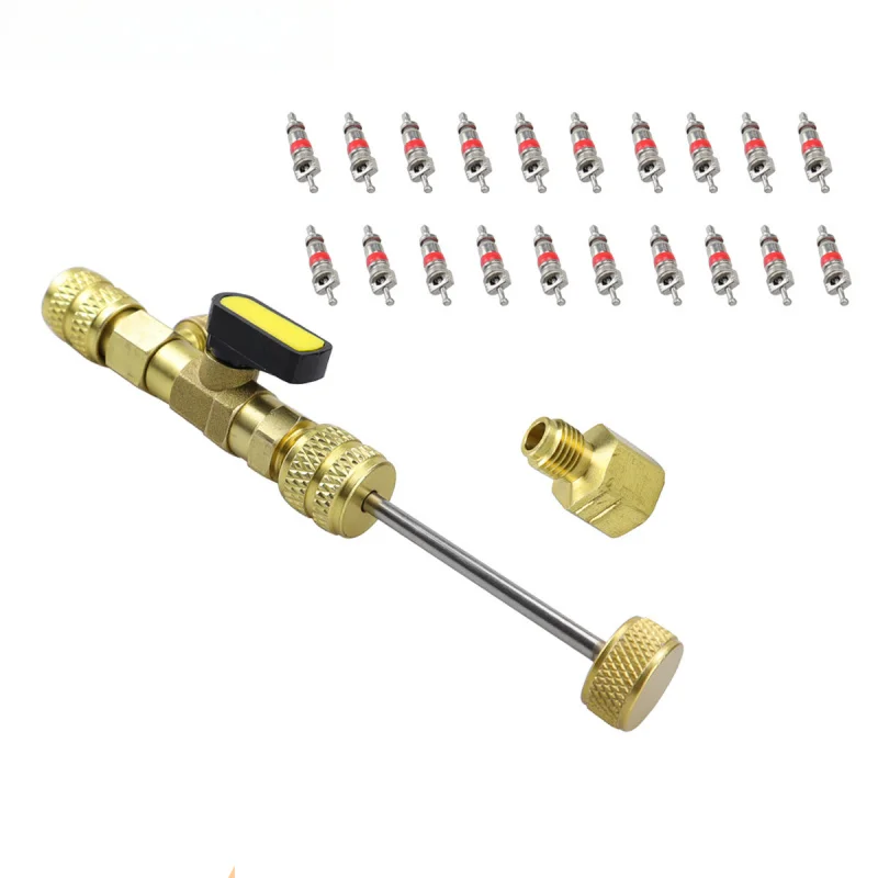 Air conditioner valve core removal tool refrigerant valve core changer with 20 valve cores