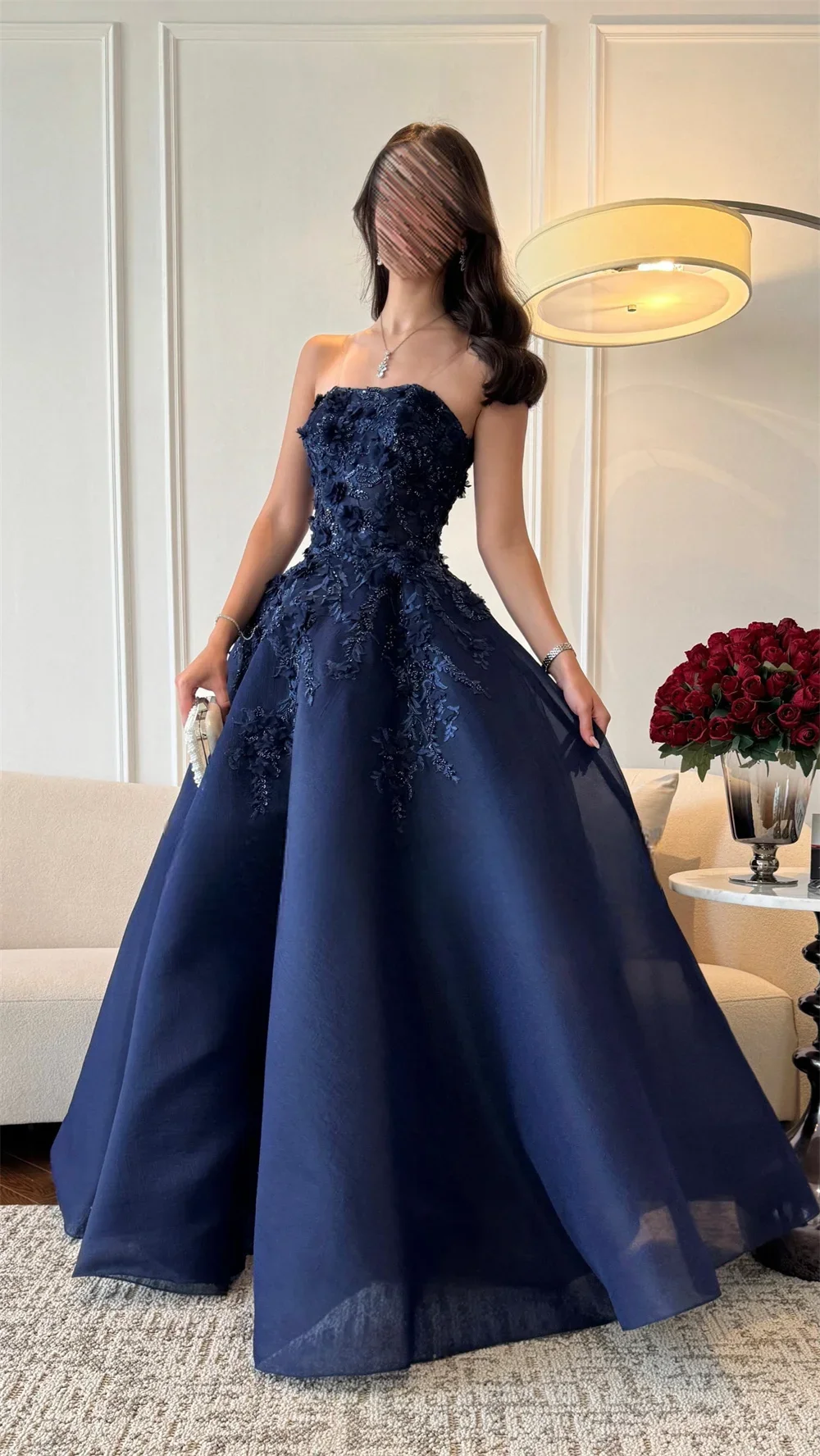 Customized Prom Gown Formal Saudi Arabia Strapless A-line Floor Length Skirts Applique Bespoke Occasion Dresses Evening Dress