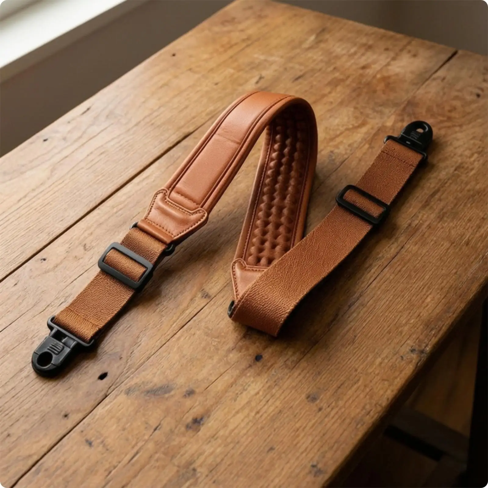 Guitar Shoulder Cushion Strap with Air Padding for Electric Bass Shock Absorption Secure Metal Buckle Adjustable Height