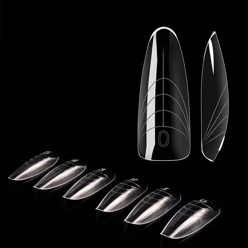 140Pcs Clear Almond Dual Nails Forms for Extenstion Poly UV Gel Tips Mold Acrylic Top Tips Forms Diy Art Artificial False Nail