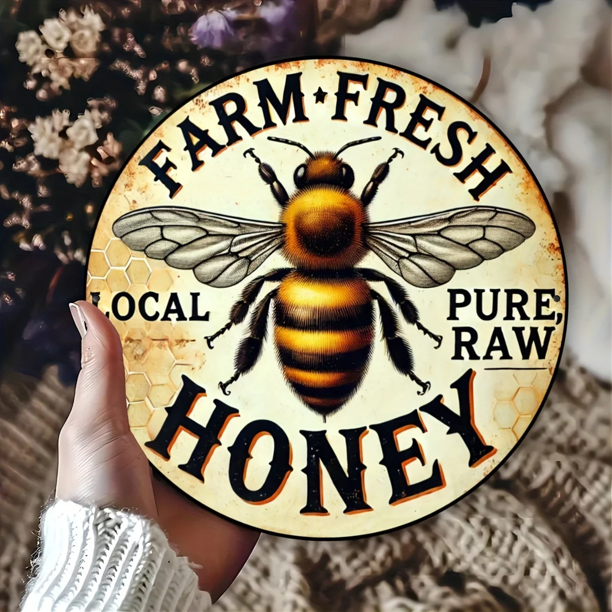 Vintage Round Metal Sign 