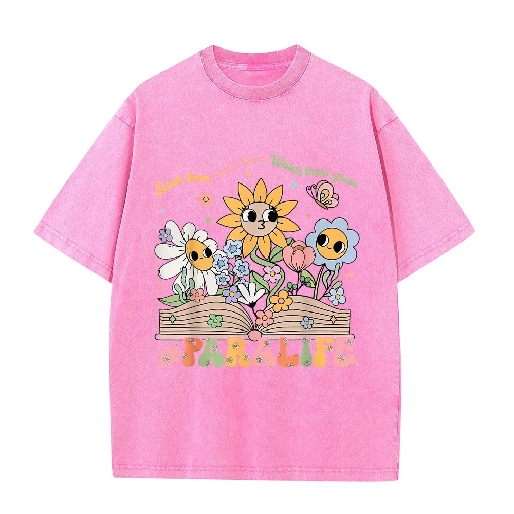 Paraprofessional para Life Flower Teacher Back to School T-Shirt Anime T Shirts Men Big Size Cotton Casual Tee Graphic Shirt