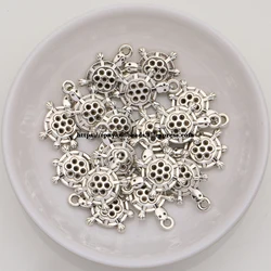 (50Pcs/Lot) Zinc Alloy Tibetan Silver European Charm Tortoise-Shape Pendant Size 19x12mm ZN61796B