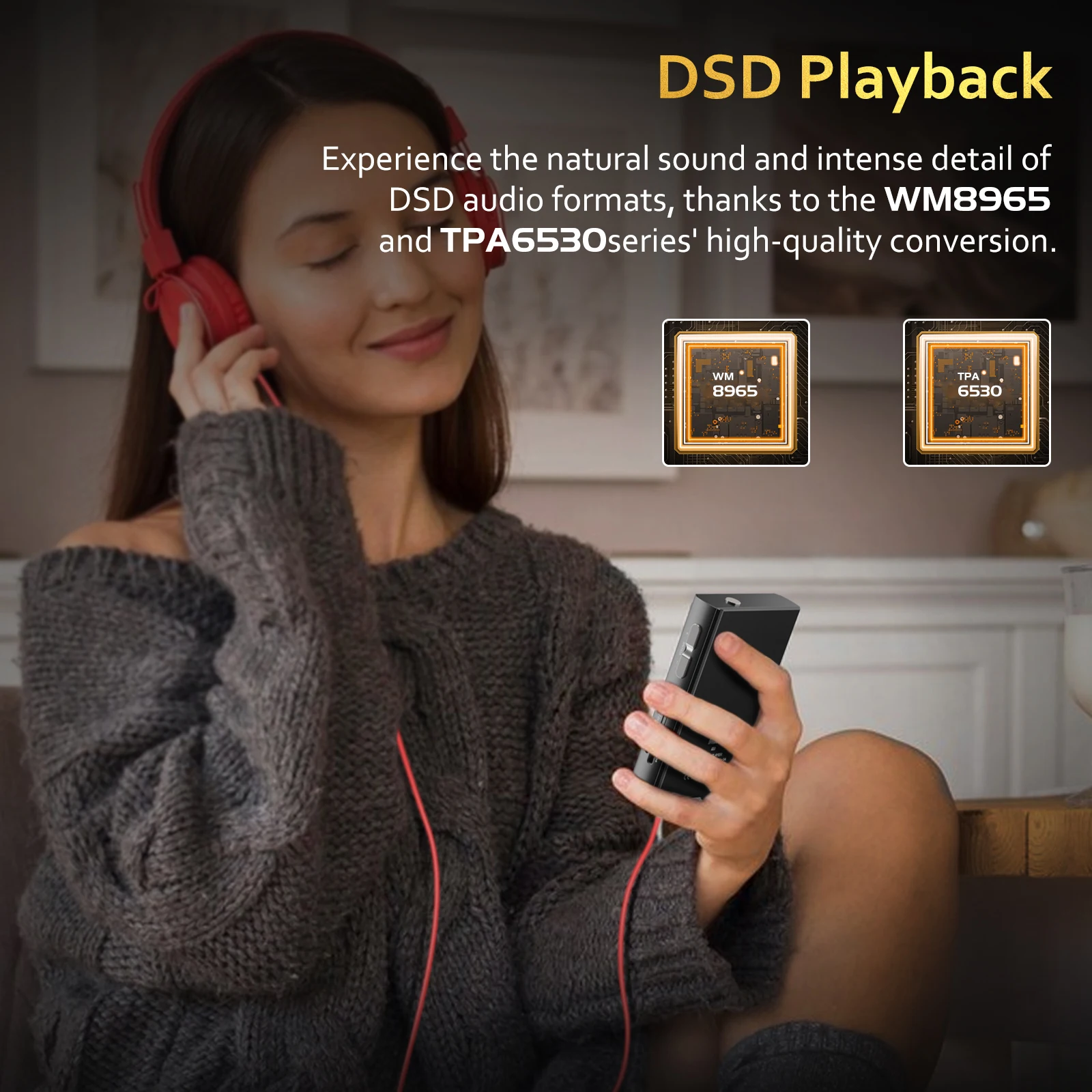 Diofox Hochwertiger verlustfreier MP3-Player//HiFi/mit 64 GB Speicherkarte, unterstützt bis zu 256 GB