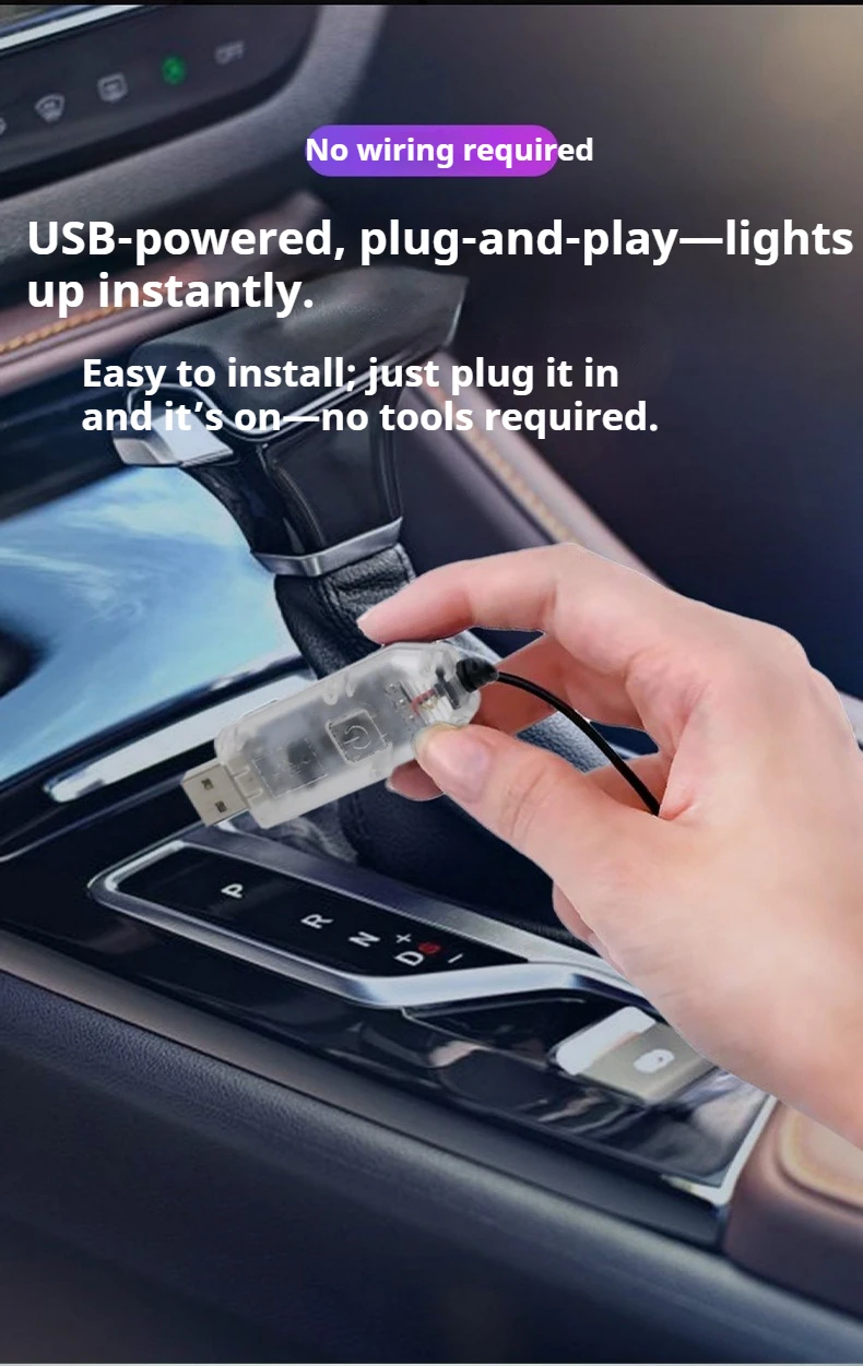 Suitable For Tesla Model Y3/YL/YS Dashboard Ambient Lights, USB in-car TESLA Ambient Lights view 5