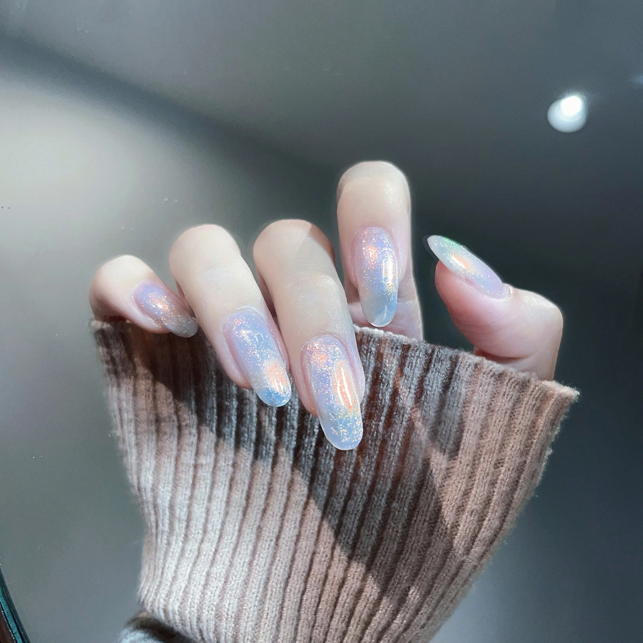 S47 10ml MARK MY SOUL Illusory Scene/Iridescent Mermaid Oil Based Nail Polish, Air Dry No Cure, Non Peelable