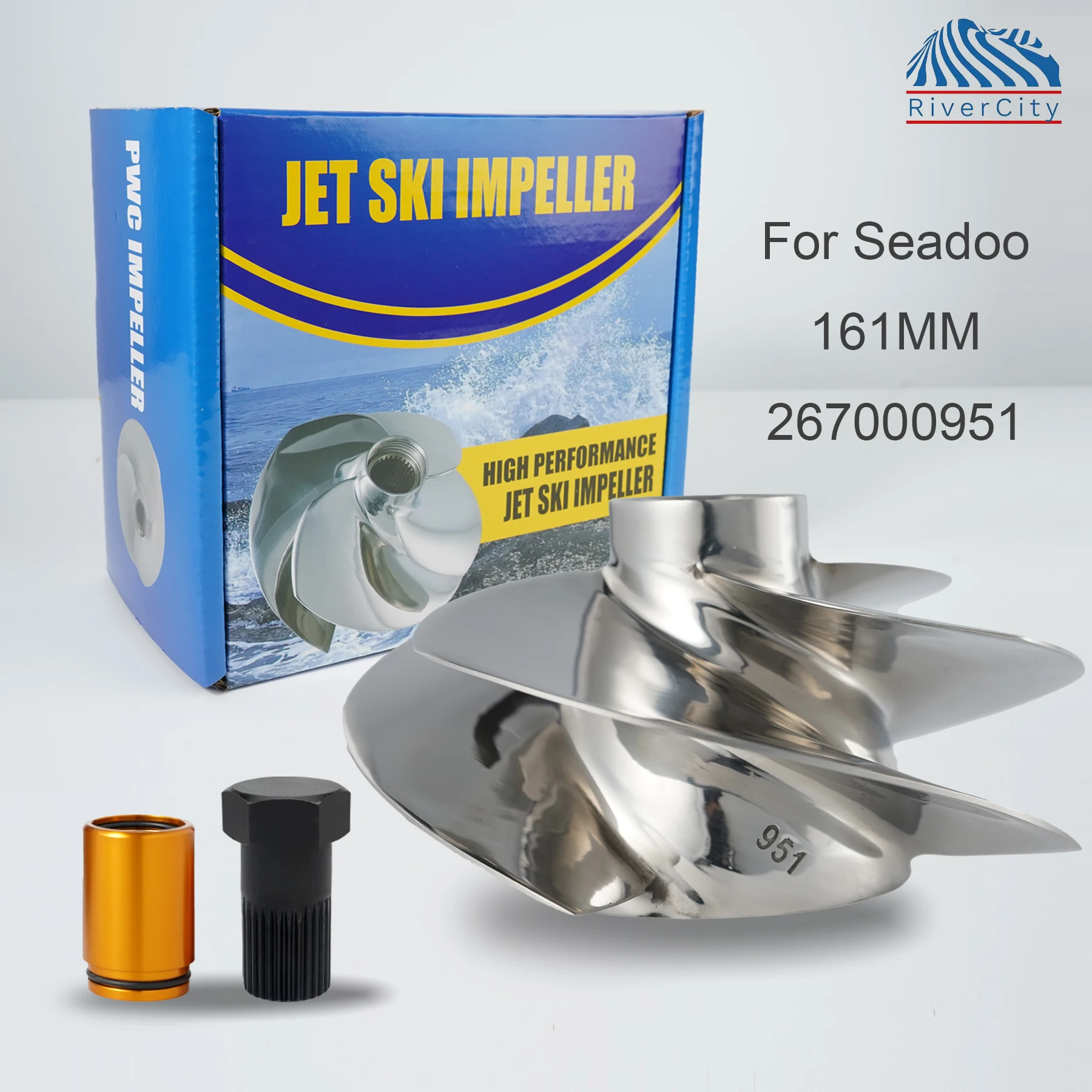 Replaced Solas Fit Seadoo Jet Ski Impeller RXP-X 300 RXT-X 300 GTX LIMITED 300 4 Blades Stainless steel OEM:267000951 161MM