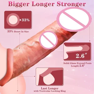 1PCシリコーンコックリングソフトリアルなペニススリーブエクステンダーコンドームペニスリング遅延射精ディックカバーケースコックヘッダー 8ベストセールスラージコックスリーブ-5