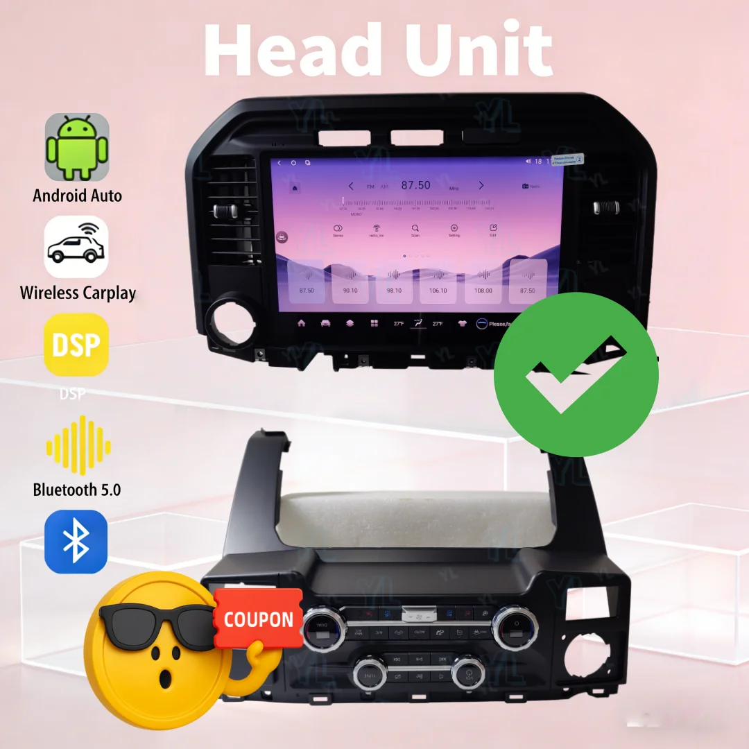 

13.3-дюймовый экран с Android 13.0, GPS для Ford F-150 F150 2015-2021, 2022, 2023, 2024, SVT RAPTOR, мультимедийная автомобильная магнитола с CarPlay и дисплеем.