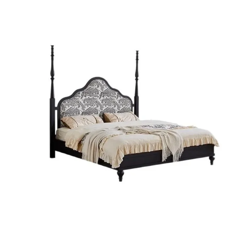 

French retro master bedroom American 1.8 meters double bed medium and ancient wind bed modern simple solid wood
