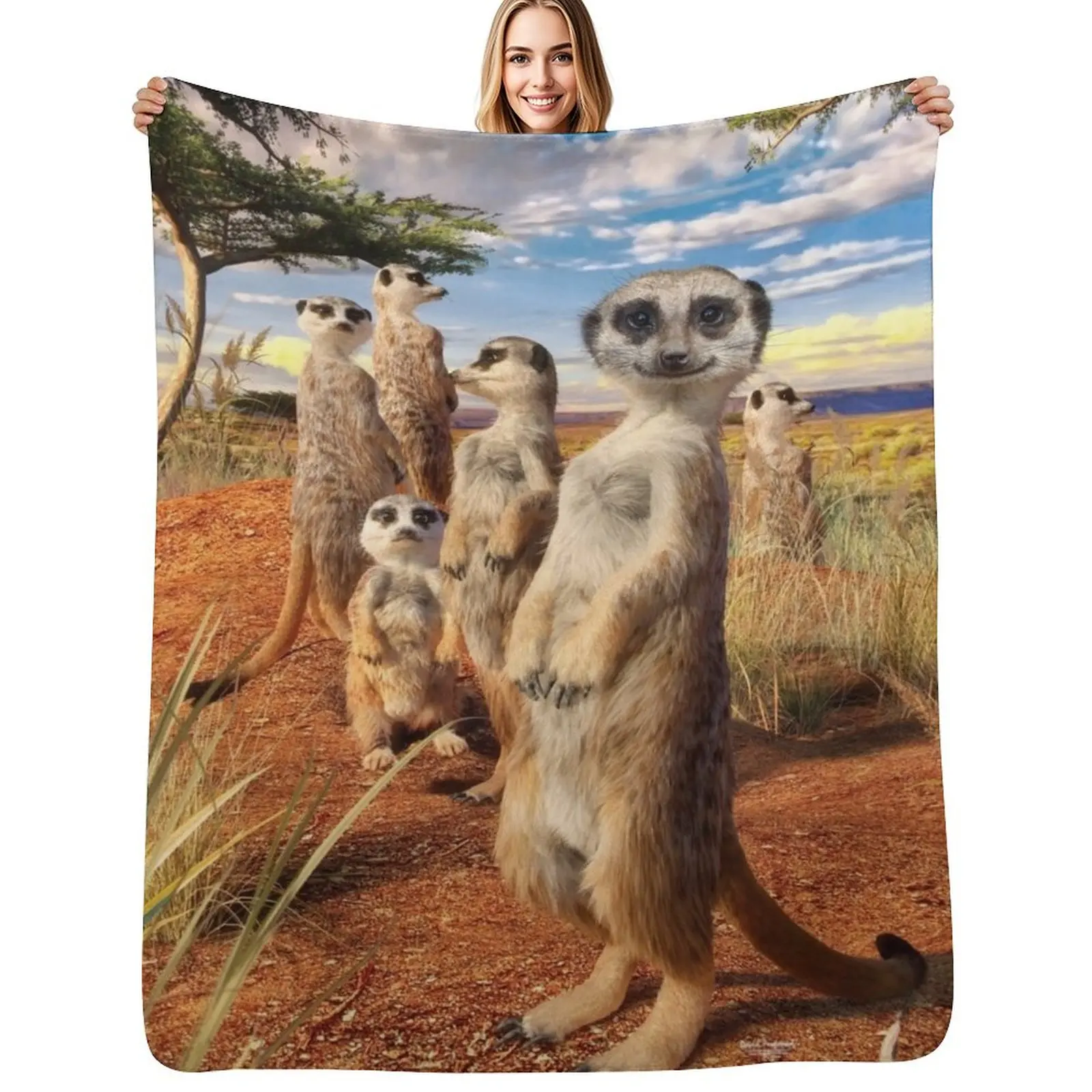 Meerkats Throw Blanket wednesday Sleeping Bag Soft Big blankets and throws Luxury Thicken Decorative Sofas Blankets