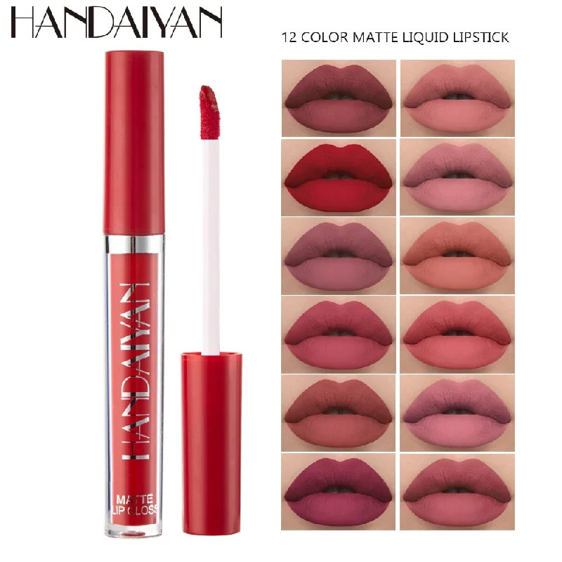 Handaiyan Cadeau 6 Stk/set Matte Fluwelen Lipgloss Waterdichte, Langdurige Vloeibare Lippenstift Cosmetische Beauty Keep 24 Uur Make-Up